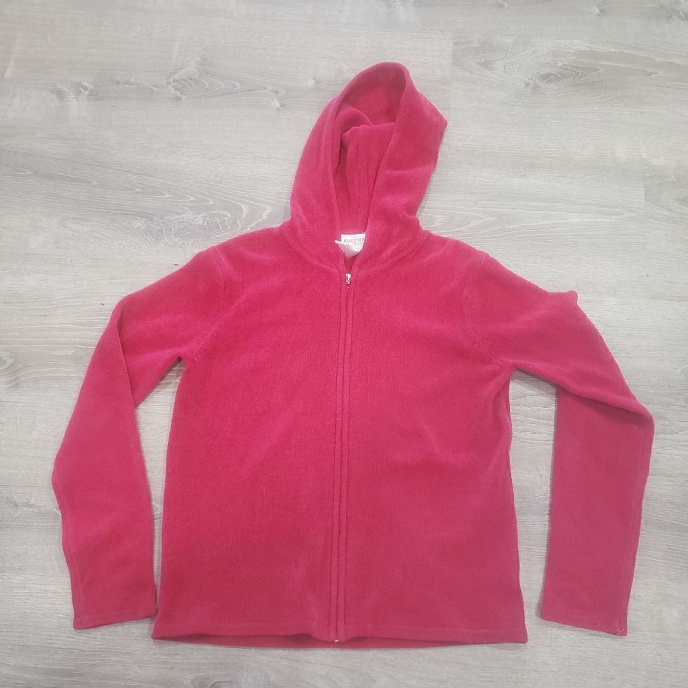 Jones New York Sport‎ Full Zip Red Long Sleeve Sweater Hoodie Womens Size Medium